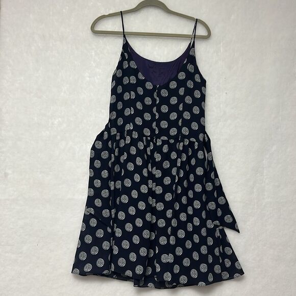 Women Retro Style Shift Dress Polka Dots Spaghetti Strap Pouf Mini Dress Sz 10 - Picture 4 of 9